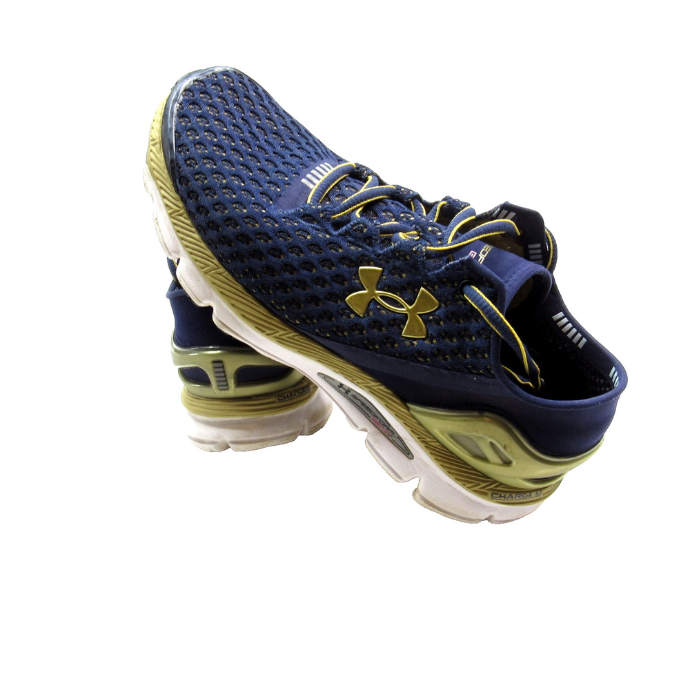 Under Armour SpeedForm Gemini Womens Running Shoes Size 7 Blue Gold Sneakers